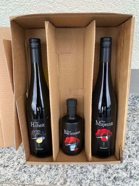 3er Set Wein/Schnaps Geschenkbox
