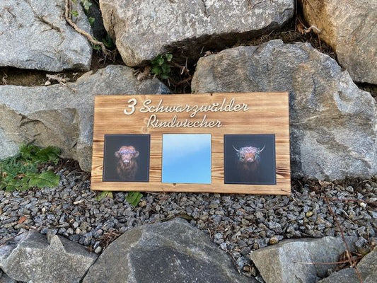 Schwarzwald Spiegel "Helmut" 3 Schwarzwälder Rindviecher