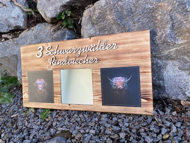 Schwarzwald Spiegel "Helmut" 3 Schwarzwälder Rindviecher