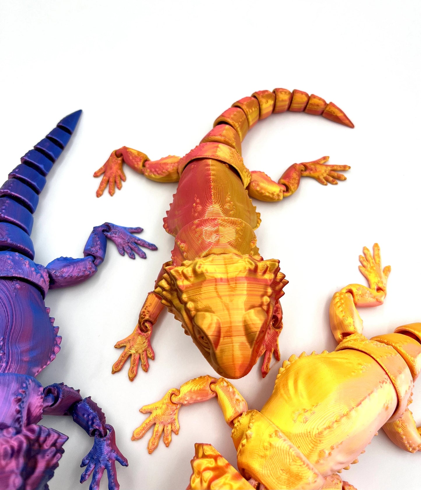 Bartagame beweglich 3D Druck Spielzeug für Schreibtisch Dekoration Flexi Tier Eidechse