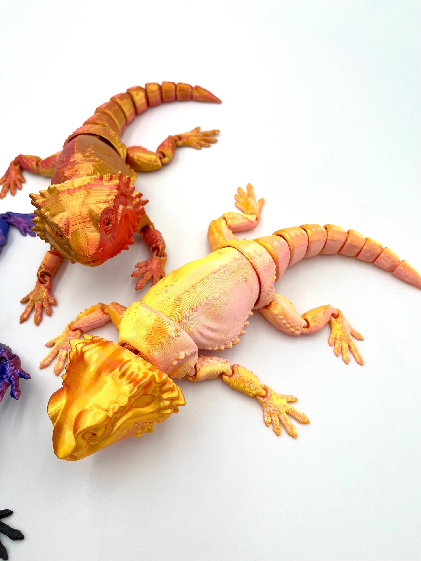 Bartagame beweglich 3D Druck Spielzeug für Schreibtisch Dekoration Flexi Tier Eidechse