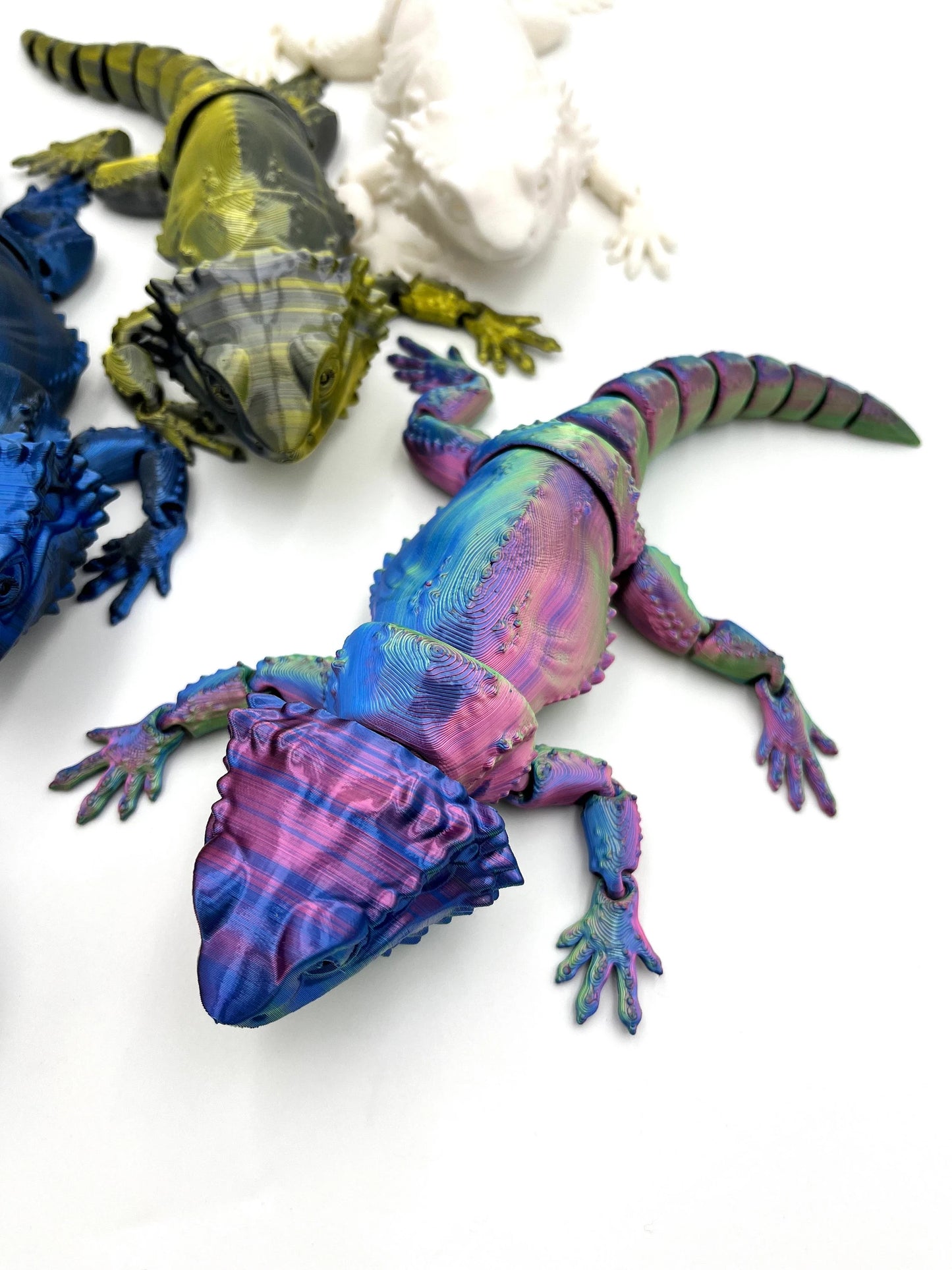 Bartagame beweglich 3D Druck Spielzeug für Schreibtisch Dekoration Flexi Tier Eidechse