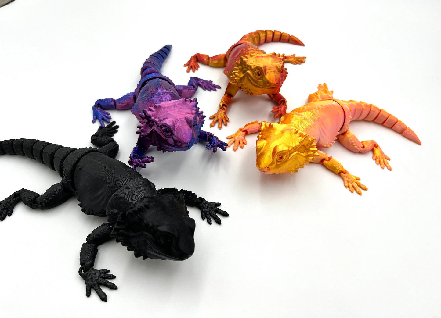 Bartagame beweglich 3D Druck Spielzeug für Schreibtisch Dekoration Flexi Tier Eidechse