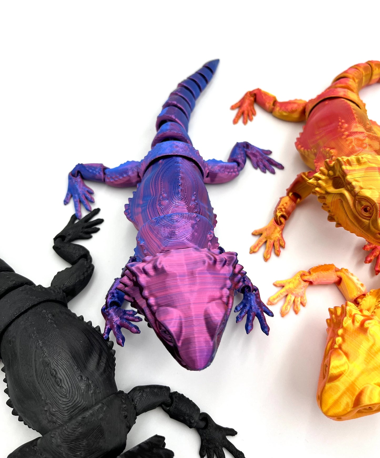 Bartagame beweglich 3D Druck Spielzeug für Schreibtisch Dekoration Flexi Tier Eidechse